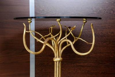 Maison Ramsay Pair of wrought gilt Iron Side tables