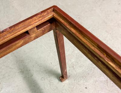 Maison Ramsay Rare French Modern Neoclassical Gilt Iron Square Coffee Table by Maison Ramsay