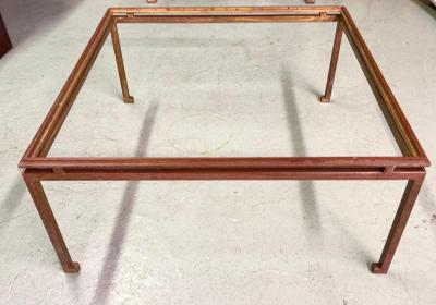 Maison Ramsay Rare French Modern Neoclassical Gilt Iron Square Coffee Table by Maison Ramsay