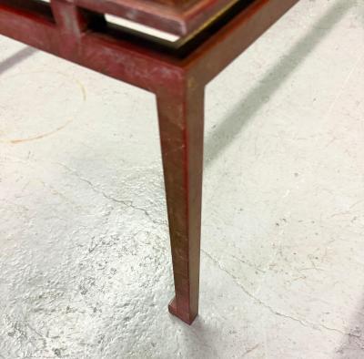 Maison Ramsay Rare French Modern Neoclassical Gilt Iron Square Coffee Table by Maison Ramsay