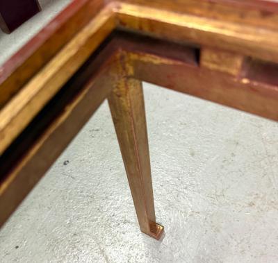 Maison Ramsay Rare French Modern Neoclassical Gilt Iron Square Coffee Table by Maison Ramsay