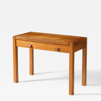 Maison Regain Elm Desk Console with Leather Pulls by Maison Regain France c 1950