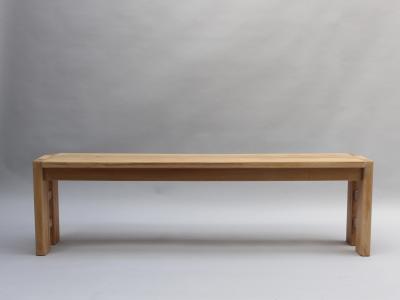Maison Regain French 1970s Elm Bench by Maison Regain