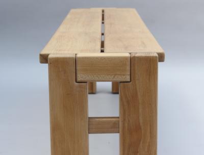 Maison Regain French 1970s Elm Bench by Maison Regain
