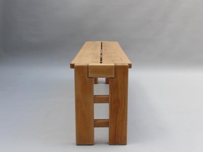 Maison Regain French 1970s Elm Bench by Maison Regain