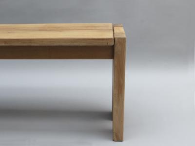 Maison Regain French 1970s Elm Bench by Maison Regain
