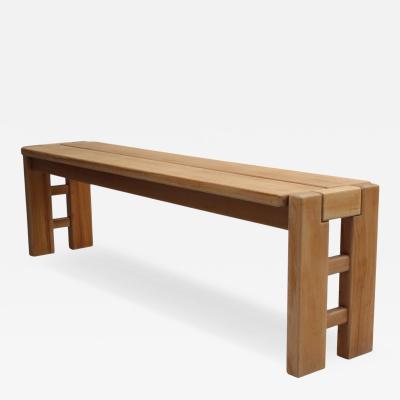 Maison Regain French 1970s Elm Bench by Maison Regain