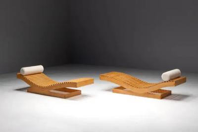 Maison Regain Lounge Chairs by Maison Regain France 1970s