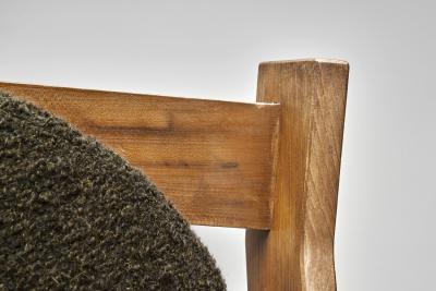 Maison Regain Pair of Sculptural Solid Elm Lounge Chairs by Maison Regain France Late 20th C
