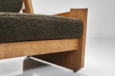 Maison Regain Pair of Sculptural Solid Elm Lounge Chairs by Maison Regain France Late 20th C