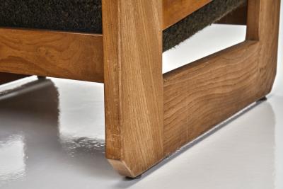Maison Regain Pair of Sculptural Solid Elm Lounge Chairs by Maison Regain France Late 20th C