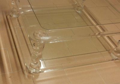 Maison Romeo 1970 Coffee Table in Lucite Rom o And 2 Ends of Sofa Same Model
