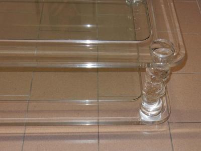 Maison Romeo 1970 Coffee Table in Lucite Rom o And 2 Ends of Sofa Same Model