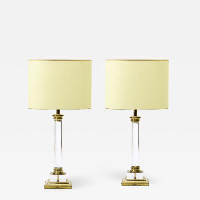 Maison Romeo Maison Romeo Paris pair of Lucite and gold brass neo classic revival lamps