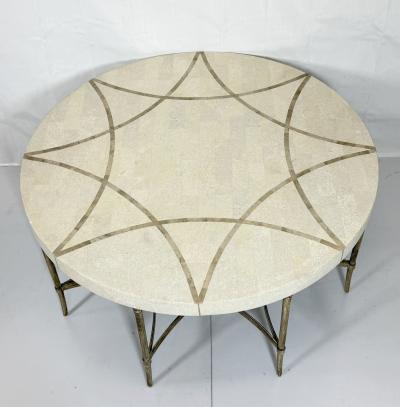 Maitland Smith 1980s Tessellated Stone Round Coffee Table Maitland Smith Style