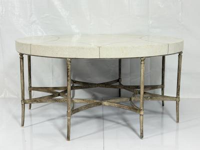 Maitland Smith 1980s Tessellated Stone Round Coffee Table Maitland Smith Style