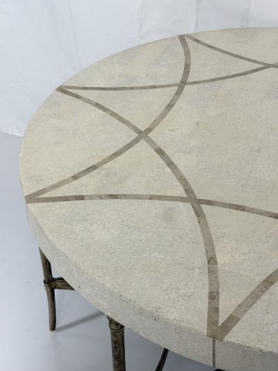 Maitland Smith 1980s Tessellated Stone Round Coffee Table Maitland Smith Style