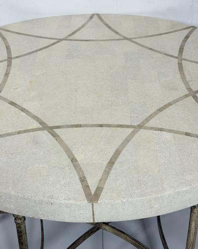 Maitland Smith 1980s Tessellated Stone Round Coffee Table Maitland Smith Style