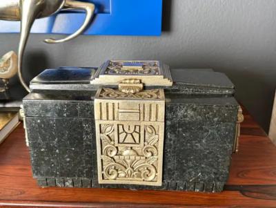 Maitland Smith Art Deco Granite Jewelry Box