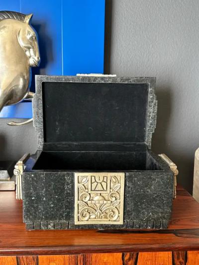 Maitland Smith Art Deco Granite Jewelry Box