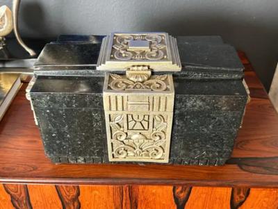 Maitland Smith Art Deco Granite Jewelry Box