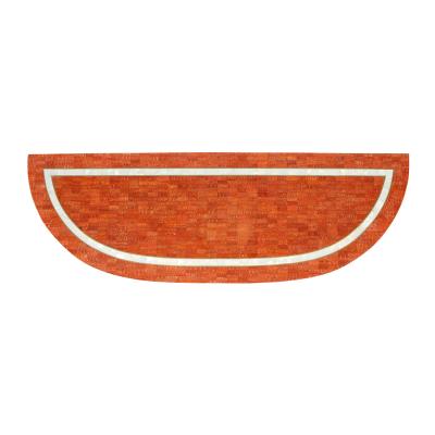 Maitland Smith Art Deco Style Console in Pen Shell Mother of Pearl and Red Travertine 1970s