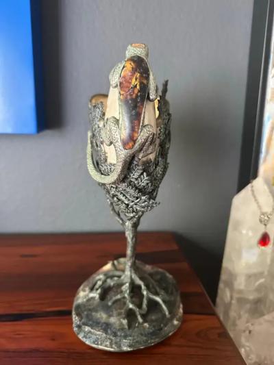 Maitland Smith Cornucopia of Nautilus Shell and Lizard Object d Art