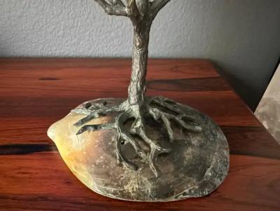 Maitland Smith Cornucopia of Nautilus Shell and Lizard Object d Art