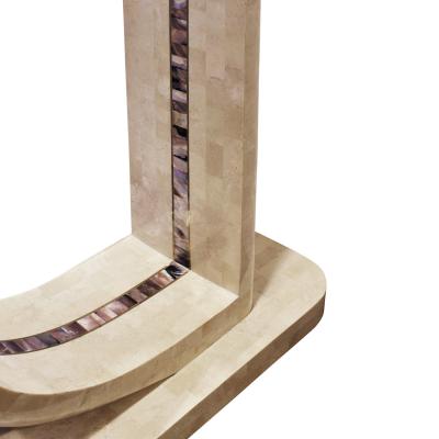 Maitland Smith Dining Table In Tessellated Fossilized Coral and Abalone 1970s