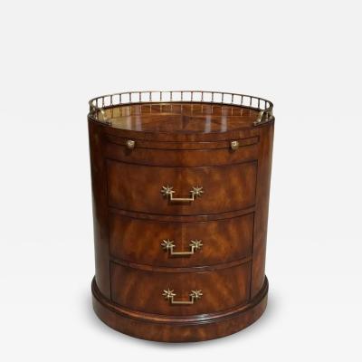 Maitland Smith Directoire Style Maitland Smith Oval Mahogany Night Stand End Table