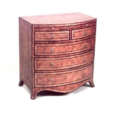 Maitland Smith English Georgian Style Leather Bachelors Chest