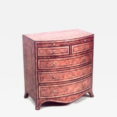 Maitland Smith English Georgian Style Leather Bachelors Chest
