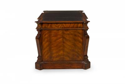 Maitland Smith English Regency Style Wooden 2 Cabinet Kneehole Desk