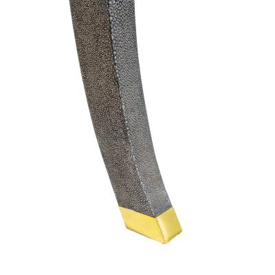 Maitland Smith Exquisite Klismos Chair in Blue Gray Shagreen with Brass Sabots 1980s