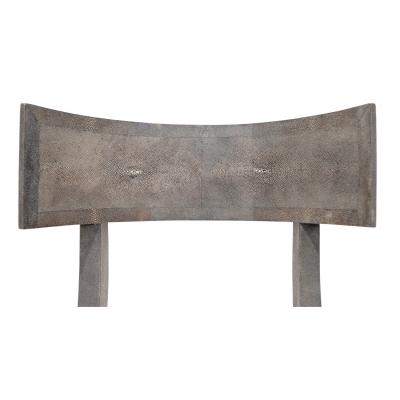 Maitland Smith Exquisite Klismos Chair in Blue Gray Shagreen with Brass Sabots 1980s