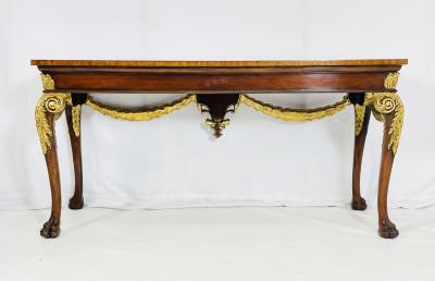 Maitland Smith Georgian Carved Gold Gilt Mahogany Console Table by Maitland Smith