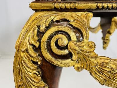 Maitland Smith Georgian Carved Gold Gilt Mahogany Console Table by Maitland Smith