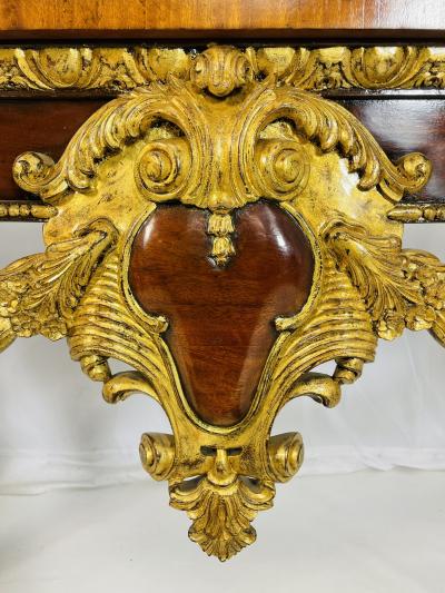 Maitland Smith Georgian Carved Gold Gilt Mahogany Console Table by Maitland Smith