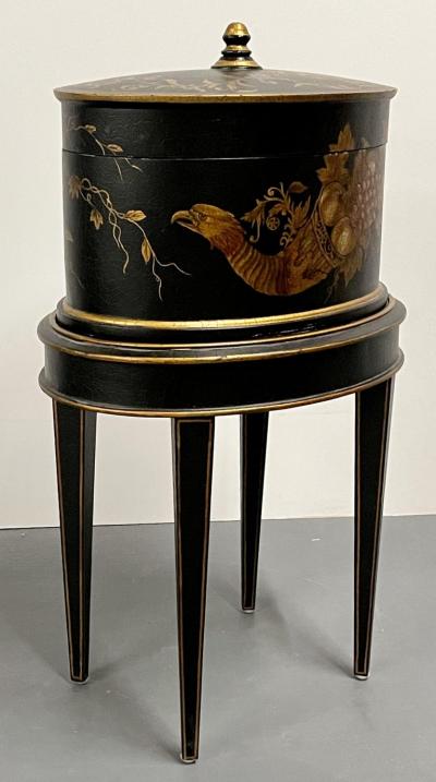 Maitland Smith Hollywood Regency Style Lidded Casket Box on Stand