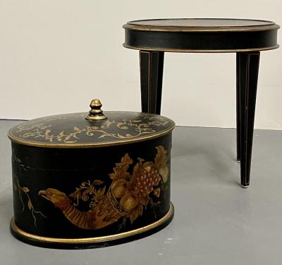 Maitland Smith Hollywood Regency Style Lidded Casket Box on Stand