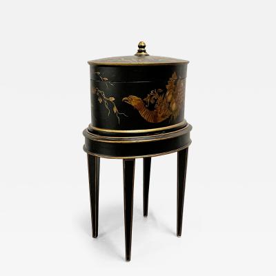 Maitland Smith Hollywood Regency Style Lidded Casket Box on Stand