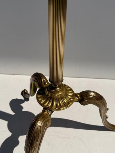 Maitland Smith Italian Brass and Wood Valet Stand with Cabriolet Legs