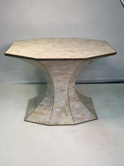 Maitland Smith MAITLAND SMITH TESSELLATED MARBLE CORSET CONSOLE