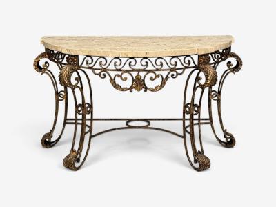 Maitland Smith Maitland Smith Console Table Gilt Metal Tesselated Marble Philippines 1980s
