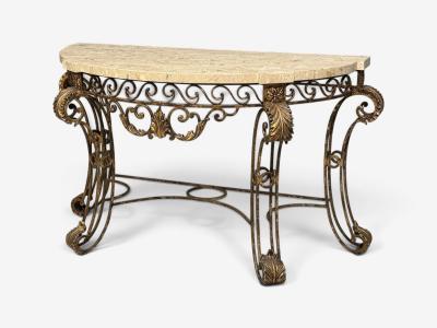 Maitland Smith Maitland Smith Console Table Gilt Metal Tesselated Marble Philippines 1980s