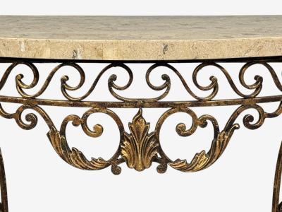 Maitland Smith Maitland Smith Console Table Gilt Metal Tesselated Marble Philippines 1980s