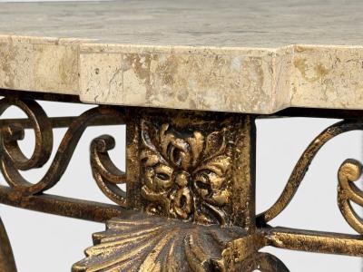 Maitland Smith Maitland Smith Console Table Gilt Metal Tesselated Marble Philippines 1980s
