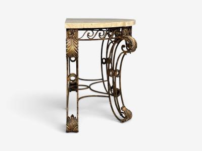 Maitland Smith Maitland Smith Console Table Gilt Metal Tesselated Marble Philippines 1980s