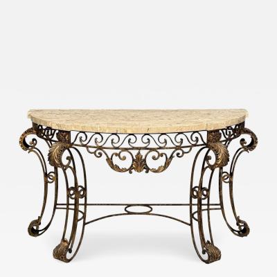 Maitland Smith Maitland Smith Console Table Gilt Metal Tesselated Marble Philippines 1980s