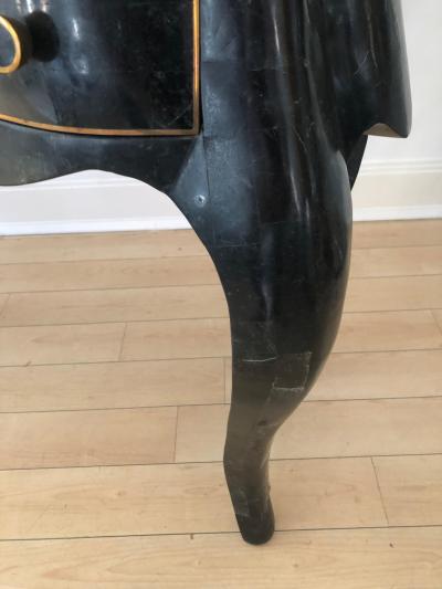 Maitland Smith Maitland Smith Fossil Stone Inlaid Bronze Mount Vanity Ladies Desk